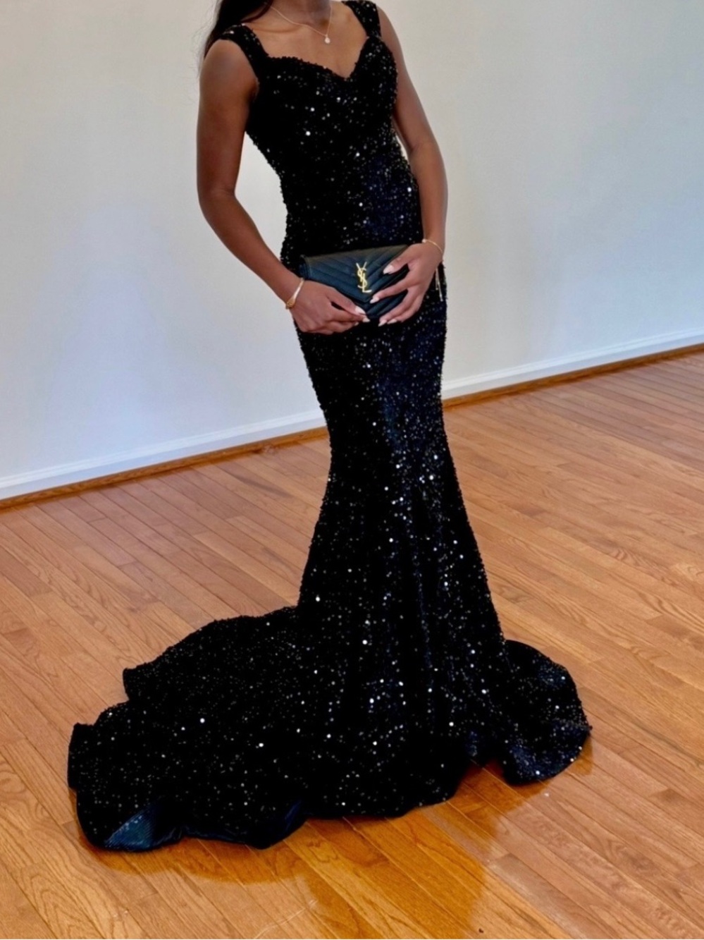 Fashion Nova Black Sequin Prom Gown